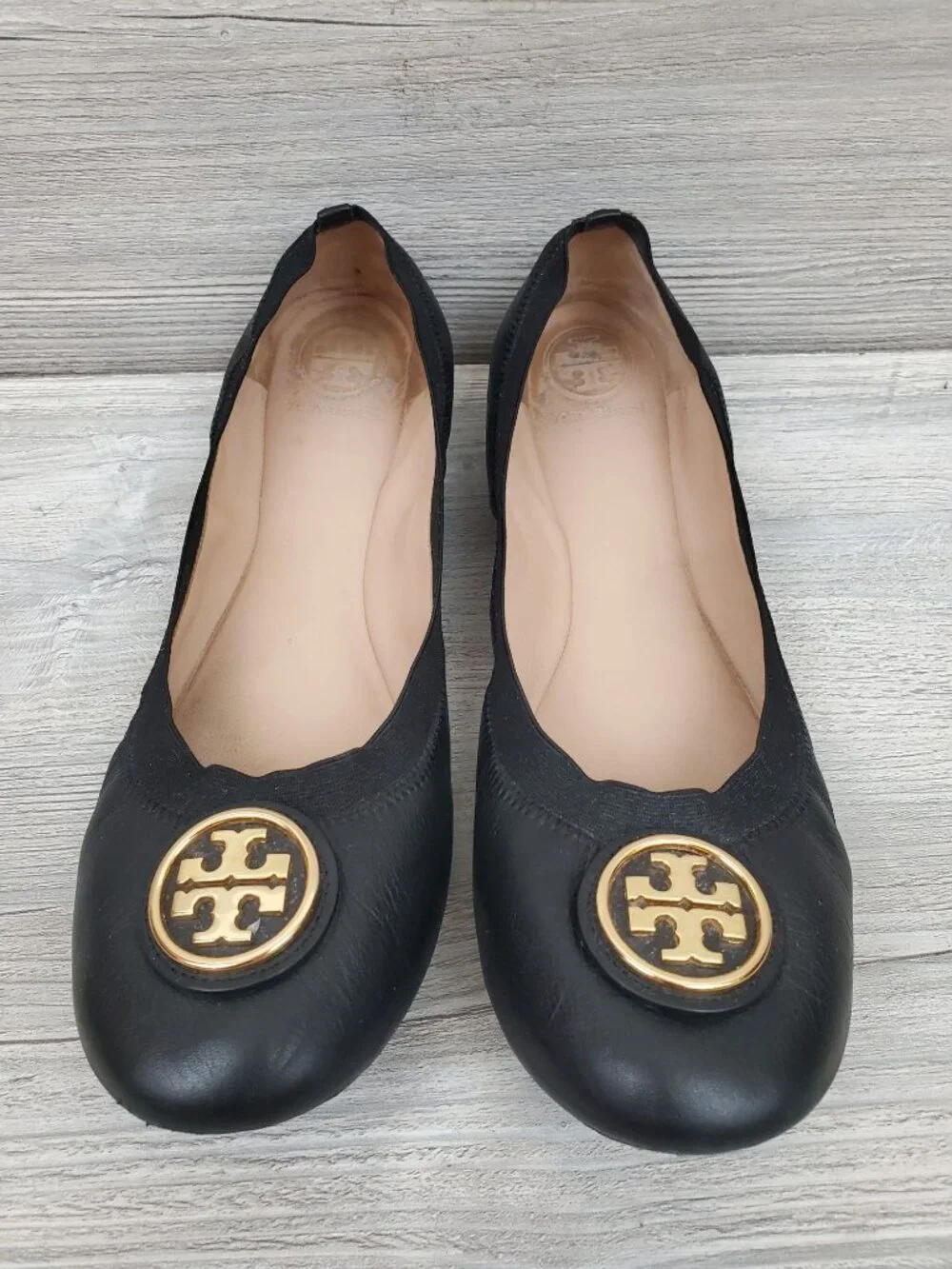 Tory Burch Caroline 2 ballet flats in black; size 11M